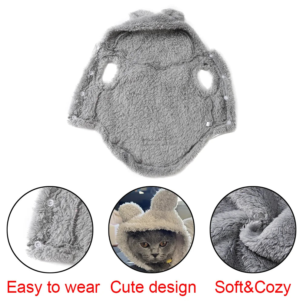 Autumn Winter Cat Clothes Soft Warm Cute Kitten Sweater Pet Fleece Costume for Small Medium Dogs Cats Kitty Sphynx Hoodies Coat