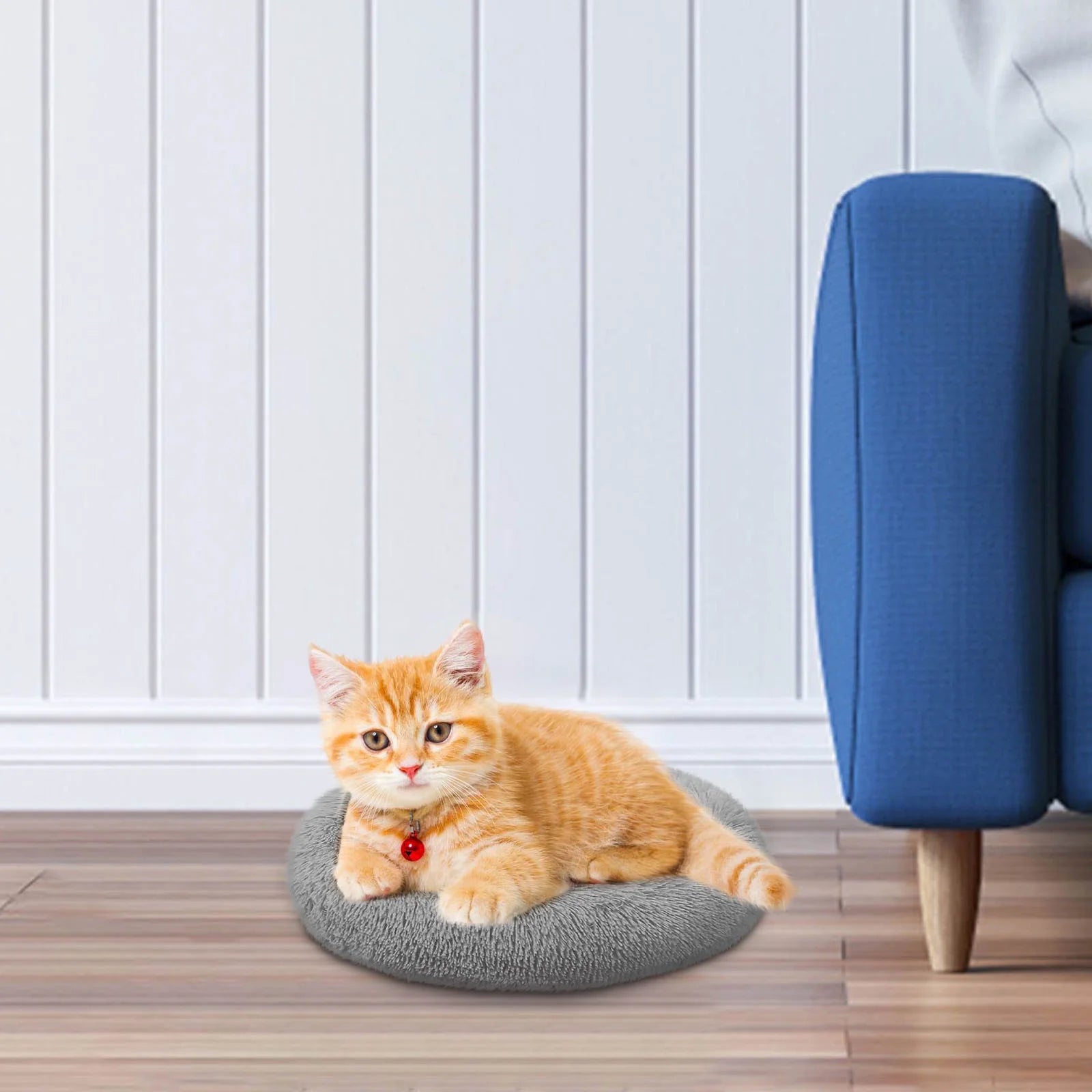 Cat Bed, Cat Beds for Indoor Cats Washable, Orthopedic Soft Fluffy round Calming Pet Bed for Small Cat, Small Cat Beds & Furniture