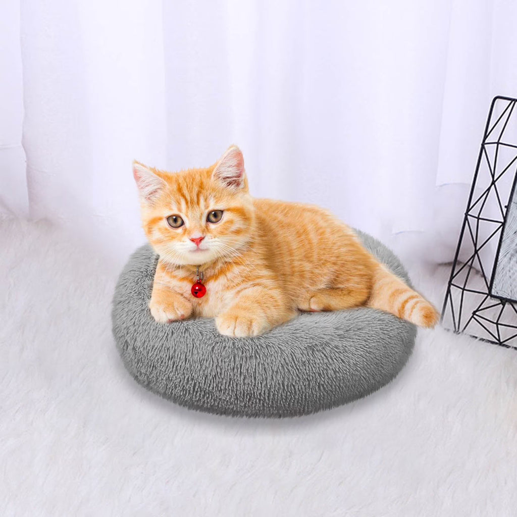 Cat Bed, Cat Beds for Indoor Cats Washable, Orthopedic Soft Fluffy round Calming Pet Bed for Small Cat, Small Cat Beds & Furniture
