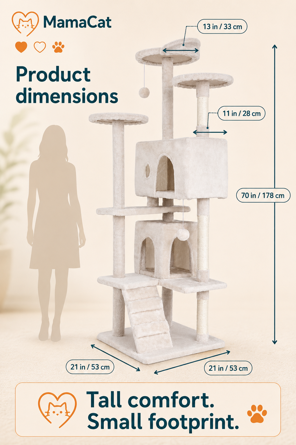 Cat Tree Tower, Multi-Level Activity Center with Scratching Posts