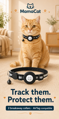 Breakaway AirTag Cat Collar, 2-Pack Reflective Collar with Bell
