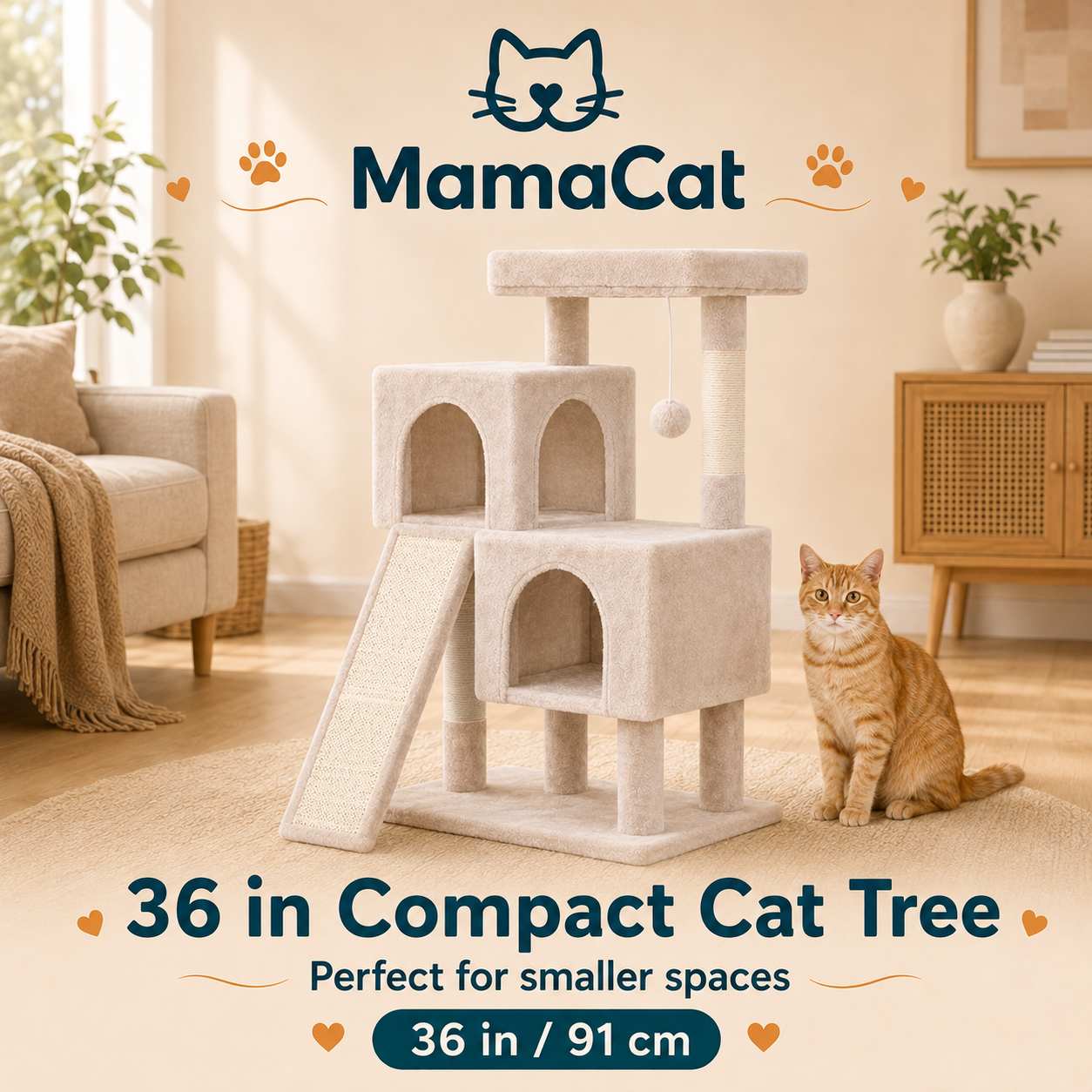 Cat Tree Tower, Multi-Level Activity Center with Scratching Posts