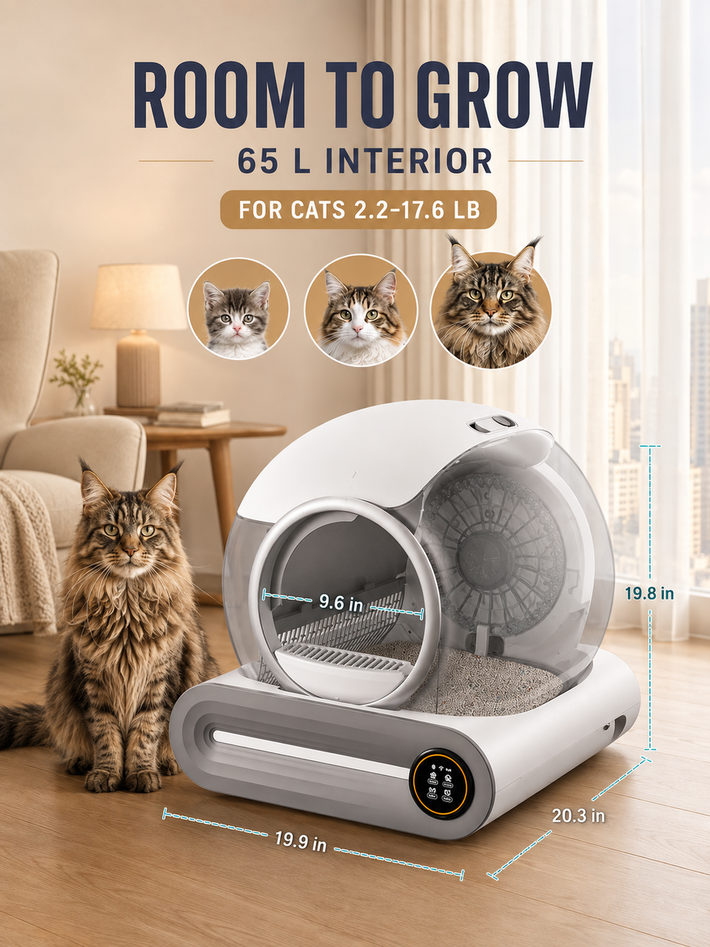 Smart Automatic Litter Box-Self Cleaning